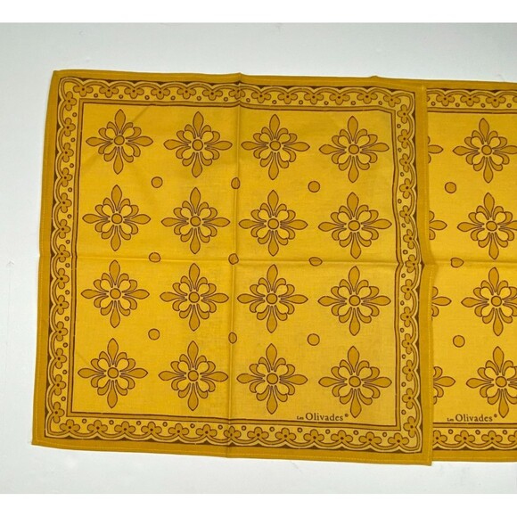 Les Olivades Napkins Set of 2 Yellow Floral Provencal 100% Cotton 18.5" Square - Picture 5 of 6